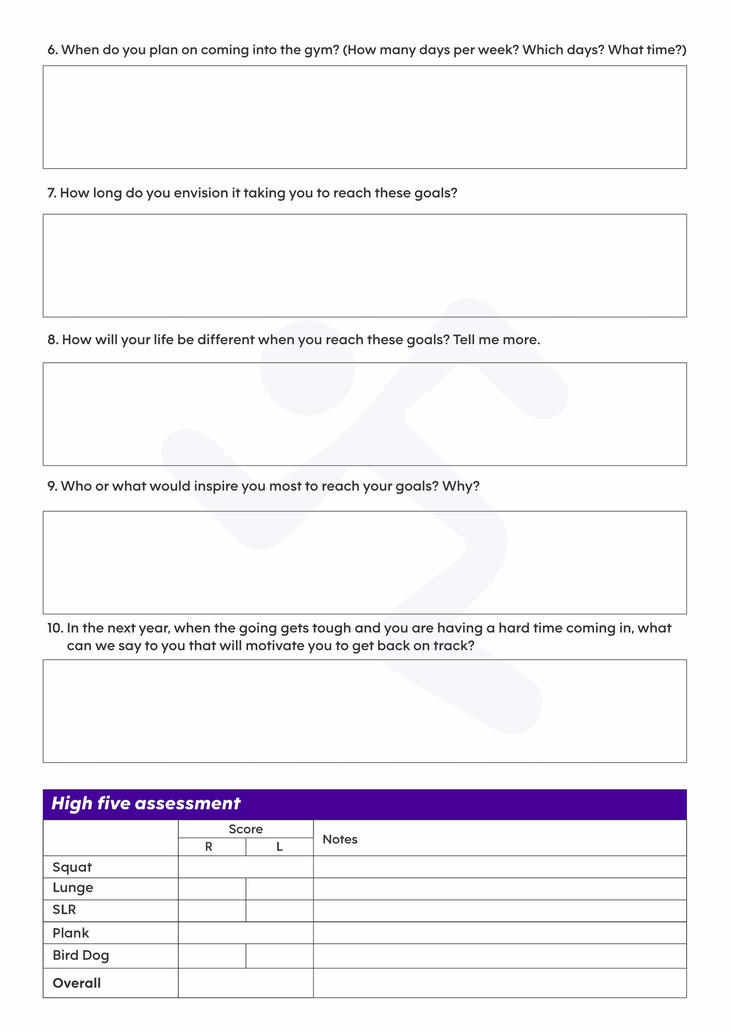 Fitness Consultation Form (FC Roleplay Checklist) Book