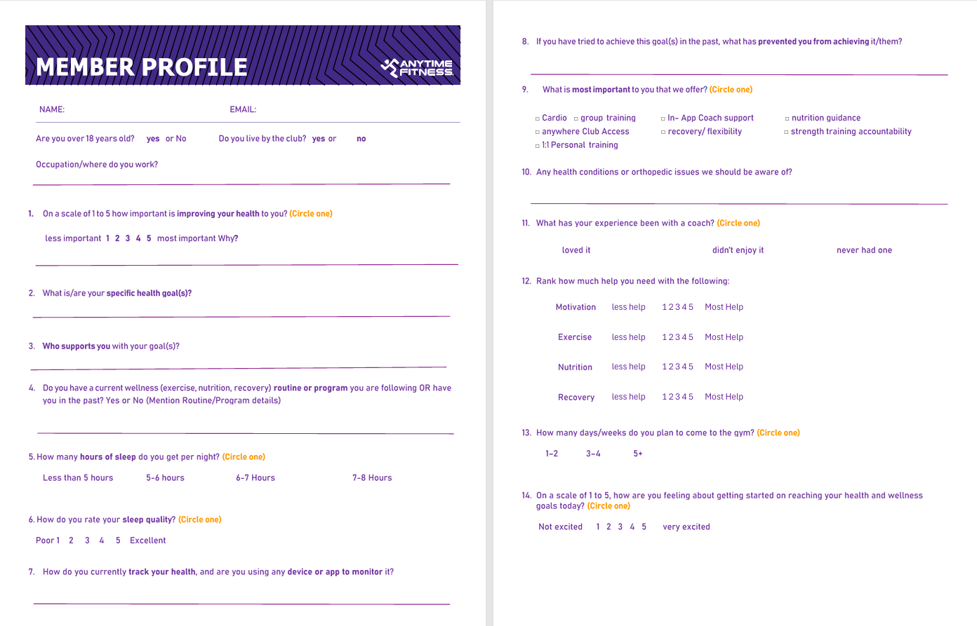 New Member Profile Book