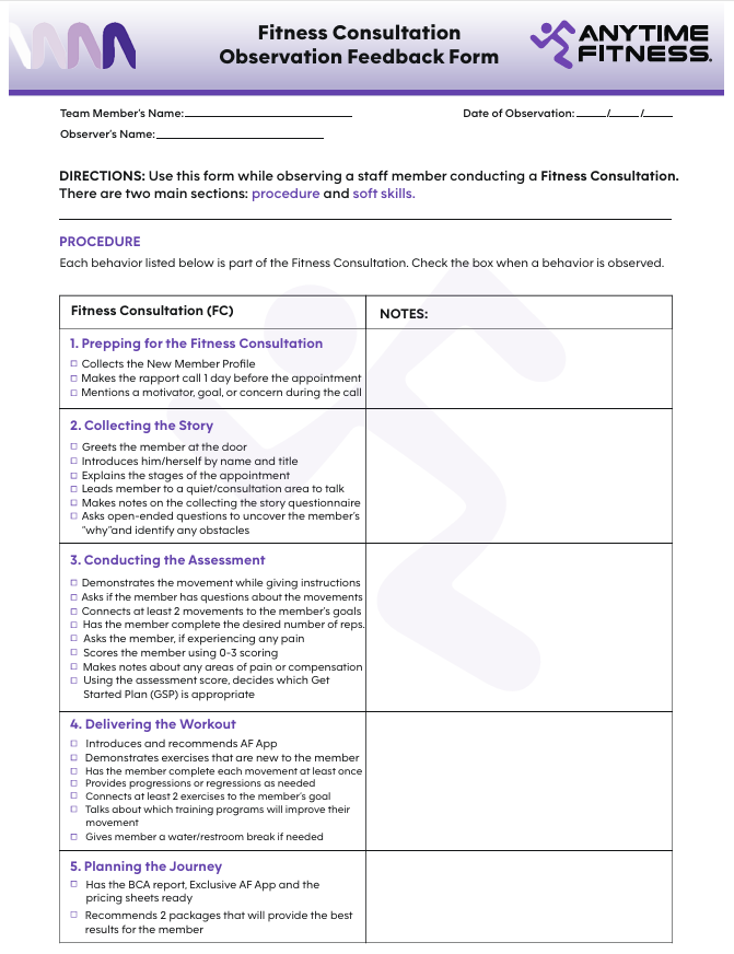 Fitness Consultation (Collecting the story) Book