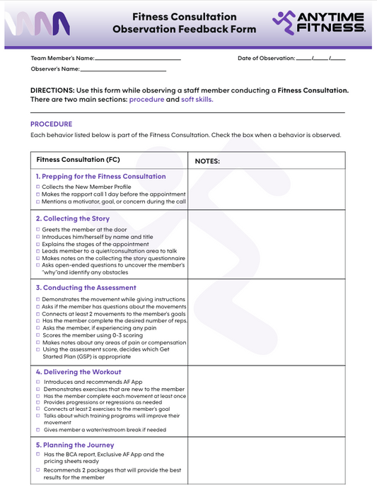 Fitness Consultation (Collecting the story) Book