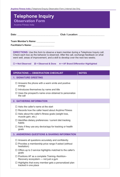 Telephone Inquiry Form Book