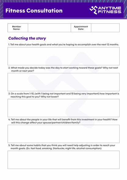 Fitness Consultation Form (FC Roleplay Checklist) Book