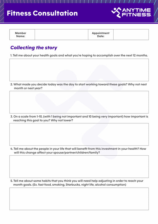 Fitness Consultation Form (FC Roleplay Checklist) Book