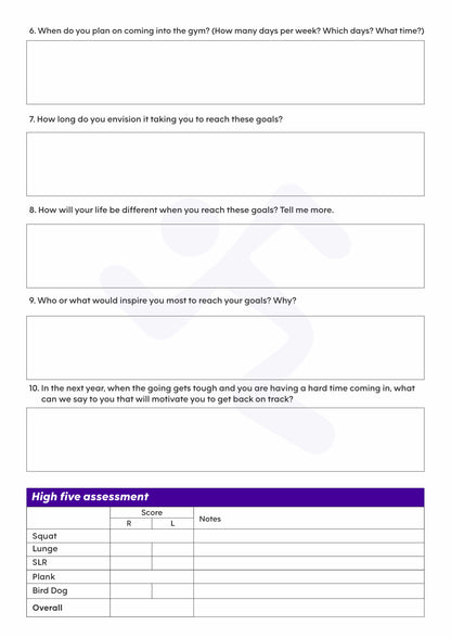 Fitness Consultation Form (FC Roleplay Checklist) Book