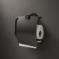 Stainless Steel Toilet Paper Holder with Flap (Black) - DTPR0019-B